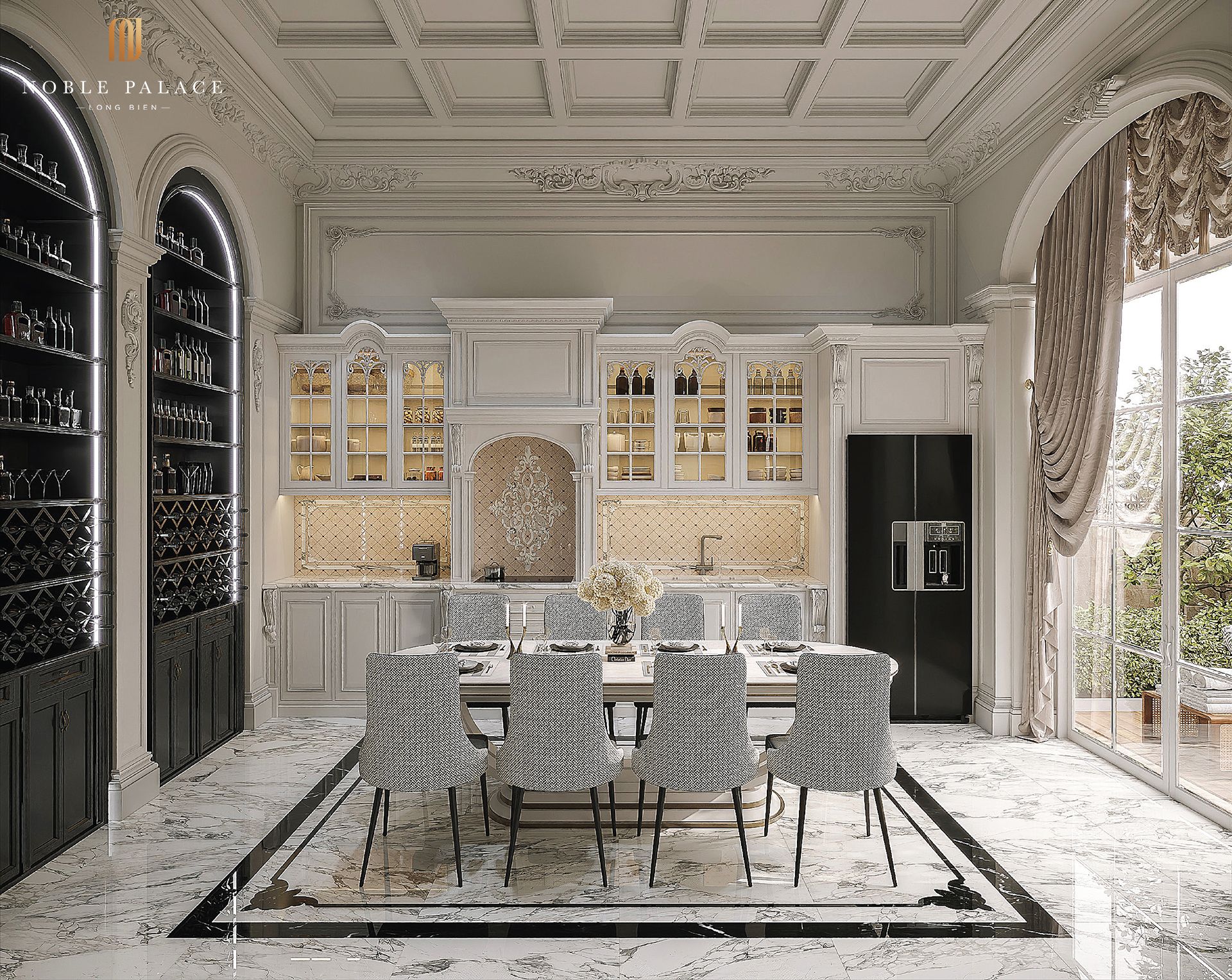 Cho thuê biệt thự song lập Artemis diện tích 150m2 xây 5 tầng chưa nội thất Noble Palace Long Biên